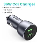 Ugreen CD213 40W Dual Port USB-C Car Charger, Fast Charging for Devices