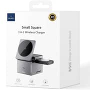 Wiwu WI-W030 3-in-1 Wireless Charger, Foldable & Compact – Grey