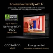 Asus ProArt P16 (2025) Laptop - AMD Ryzen AI 9-HX 370 / 16inch 4K / 4TB SSD / 64GB RAM / 8GB NVIDIA Geforce RTX 5070 Graphics / Windows 11 Home / English & Arabic Keyboard / Nano Black / Middle East Version - [H7606WP-ME025W]