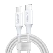 سلك يوجرين USB-C / USB-C PD و100 واط 1 متر لون أبيض US557