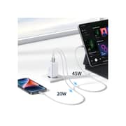 Ugreen USB A/C Wallcharger Nexode Dual C1xUSB-A, 65W, GaN, White -CD244