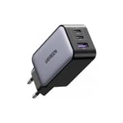 شاحن جداري يوجرين مزدوج USB-C وUSB-A بقوة 65 واتط بتقنية GaN لون رمادي CD244 