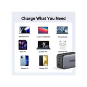 شاحن جداري يوجرين مزدوج USB-C وUSB-A بقوة 65 واتط بتقنية GaN لون رمادي CD244 