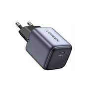 شاحن يوجرين نيكسود السريع بقوة 30 واط مزود بتقنية توصيل الطاقة PD وGaN ومنفذ USB-C لون رمادي CD319