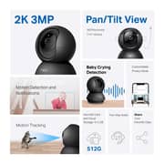 TP-Link Tapo Pan/Tilt Smart Security Camera 2K 3MP - Black - Tapo C211