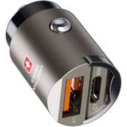 Swiss Military 30W Car Charger, 1C1A, USB-C 0.5m Cable, Black, CC-30WPD-1C1A
