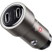 Swiss Military 70W Dual-Port Car Charger, 2C, USB-C 0.5m Cable, Black, CC-70WPD-2C