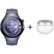 Huawei Watch 5 - 1.5″ AMOLED Display, X‑TAP Health Scan with ECG & SpO₂ Smartwatch, Purple Titanium + FreeBuds 6i