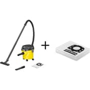 Karcher KWD1 Wet & Dry Vacuum Cleaner Black/Yellow - 16284060 + Filter Bag 28633140