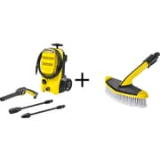 غسالة الضغط كارشر K4 كلاسيك باللونين الأسود والأصفر 16794210 مع فرشاة تنظيف الأسطح الناعمة 26432330