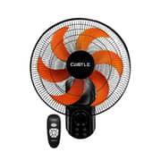 Castle Wall Fan, 18 Inch, With Remote Control, 6 Blade, 3 Speed- Black - FAW 1918 RD