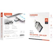Porodo Lightning Adapter 0.12m Black - PD-CBL0024-BK
