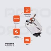 Porodo GaN Charger 75cm Silver - PD-FWCH054-SL