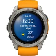 Garmin Fenix 8 Smartwatch Sapphire/Titanium With Spark Orange/Graphite Band - 010-02905-11