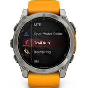 Garmin Fenix 8 Smartwatch Sapphire/Titanium With Spark Orange/Graphite Band - 010-02905-11