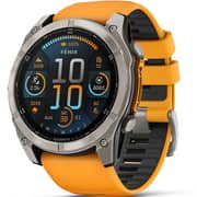 Garmin Fenix 8 Smartwatch Sapphire/Titanium With Spark Orange/Graphite Band - 010-02905-11
