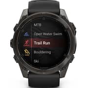 Garmin Fenix 8 Smartwatch Sapphire/Carbon Grey With Black/Pebble Grey Band - 010-02905-21