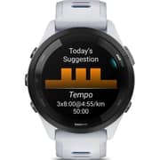 Garmin Forerunner 265 Smartwatch Black Bezel With Whitestone/Tidal Blue Band - 010-02810-11