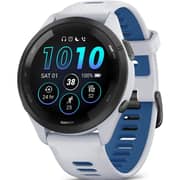 Garmin Forerunner 265 Smartwatch Black Bezel With Whitestone/Tidal Blue Band - 010-02810-11
