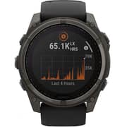 Garmin Fenix 8 Smartwatch Sapphire/Carbon Grey DLC Titanium With Black/Pebble Grey Band - 010-02907-11