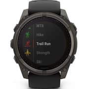 Garmin Fenix 8 Smartwatch Sapphire/Carbon Grey DLC Titanium With Black/Pebble Grey Band - 010-02907-11