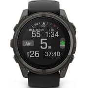Garmin Fenix 8 Smartwatch Sapphire/Carbon Grey DLC Titanium With Black/Pebble Grey Band - 010-02907-11