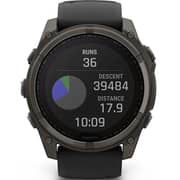 Garmin Fenix 8 Smartwatch Sapphire/Carbon Grey DLC Titanium With Black/Pebble Grey Band - 010-02907-11