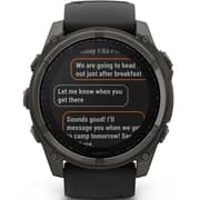 Garmin Fenix 8 Smartwatch Sapphire/Carbon Grey DLC Titanium With Black/Pebble Grey Band - 010-02907-11