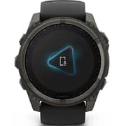 Garmin Fenix 8 Smartwatch Sapphire/Carbon Grey DLC Titanium With Black/Pebble Grey Band - 010-02907-11