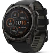 Garmin Fenix 8 Smartwatch Sapphire/Carbon Grey DLC Titanium With Black/Pebble Grey Band - 010-02907-11