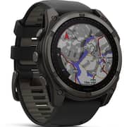 Garmin Fenix 8 Smartwatch Sapphire/Carbon Grey DLC Titanium With Black/Pebble Grey Band - 010-02907-11