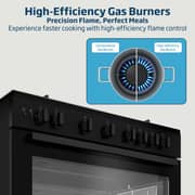 Beko 5 Burner Gas Cooker 90cm Black - BGGR11127GBA