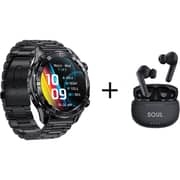Xcell Watch Elite 6 Smartwatch Gun Metal + Soul 17 True Wireless Earbuds