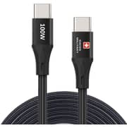 Swiss Military Type-C To C Cable 1m Black - SMCBCC100WLED1M