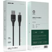 Green Lion USB-A To C Cable 1m Black - GNPVCUSATCBK