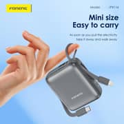 Foneng 20000mAh Mini Power Bank LED Display with 2 Built-inCables(22.5W) - Assorted