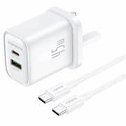 Foneng Dual Port GaN Super Fast Charger 45W with C to C cable 1m - White
