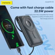 Foneng 10000mAh Magnetic Wireless Power Bank with Built-in Cable & Stand (22.5W) - Assorted