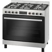 Bosch Cooker 90 cm 5 Burners - Cast Iron -Stainless Steel - Series 8 - HIZ5G7W51S