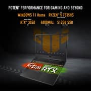 Asus TUF Gaming A15 (2025) Laptop - AMD Ryzen 5-7535HS / 15.6inch FHD / 512GB SSD / 16GB RAM / 4GB NVIDIA GeForce RTX 3050 Graphics / Windows 11 Home / English & Arabic Keyboard / Graphite Black / Middle East Version - [FA506NC-HN003W]