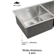 Millen Undermount Double Bowl Sink 1pc - MSDB764522SS