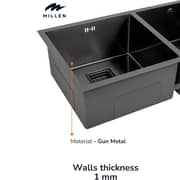 Millen Undermount Double Bowl Sink 1pc - MSDB864422GM