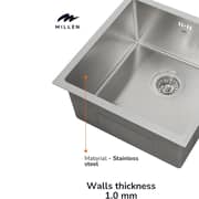 Millen Undermount Single Bowl Sink 1pc - MS454522SS