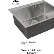 Millen Topmount Single Bowl Sink 1pc - MTMS6050SS