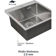 Millen Topmount Single Bowl Sink 1pc - MTMS454519SS