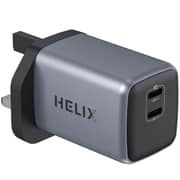 Helix Dual Port Wall Charger Silver - PowerPro-45W