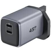 Helix Dual Port Wall Charger Silver - PowerPro-45W