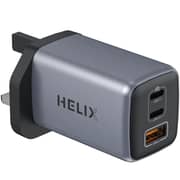 Helix 3 Port Wall Charger Silver - PowerPro-65W