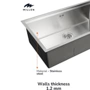 Millen Undermount Single Bowl Sink 1pc - MS12835025SS