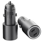 Cardoo 60W Dual-Port Car Charger – Silver | CGLCPC02S